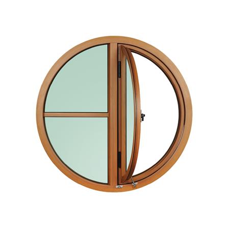 ช่องแสงหน้าต่างอะลูมิเนียม วงกลม บานเปิด KPA 2 ฟัก 100x100 ซม. สีลายไม้_1