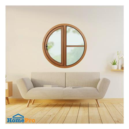 ช่องแสงหน้าต่างอะลูมิเนียม วงกลม บานเปิด KPA 2 ฟัก 100x100 ซม. สีลายไม้_2