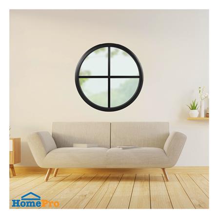 ช่องแสงหน้าต่างอะลูมิเนียม วงกลม KPA 4 ฟัก 90x90 ซม. สีดำ_1