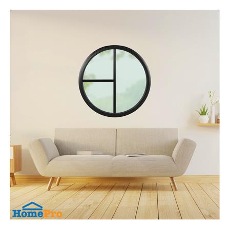 ช่องแสงหน้าต่างอะลูมิเนียม วงกลม KPA 3 ฟัก 90x90 ซม. สีดำ_1