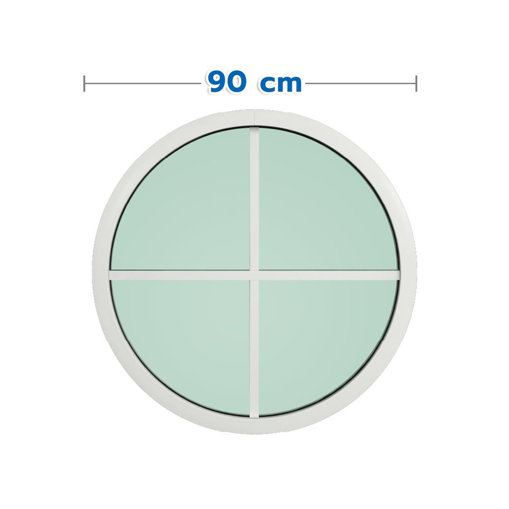 ช่องแสงหน้าต่างอะลูมิเนียม วงกลม KPA 4 ฟัก 90x90 ซม. สีขาว