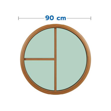 ช่องแสงหน้าต่างอะลูมิเนียม วงกลม KPA 3 ฟัก 90x90 ซม. สีลายไม้