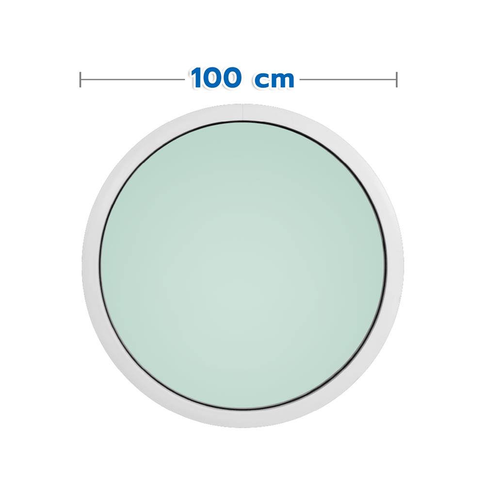 ช่องแสงหน้าต่างอะลูมิเนียม วงกลม KPA 100x100 ซม. สีขาว