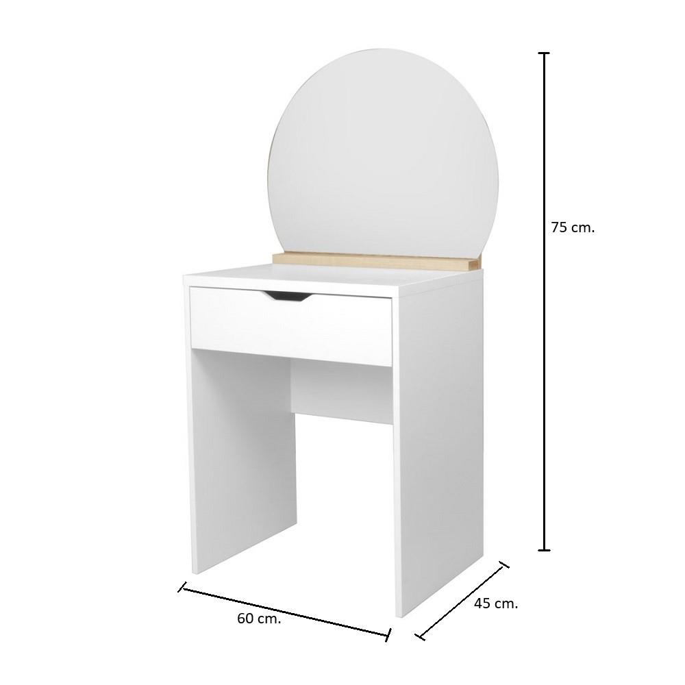 โต๊ะเครื่องแป้ง KONCEPT EMMI 19230814 60 ซม. สีขาว