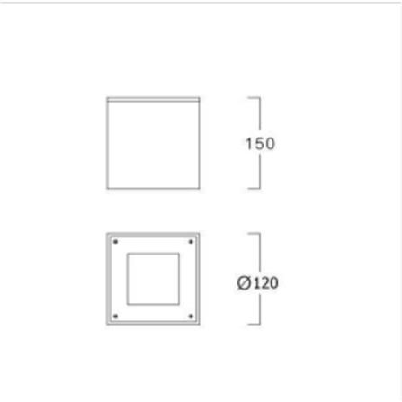 ดาวน์ไลท์ L&E 25-01953 L&E 4.7 นิ้ว สีดำ เหลี่ยม_5