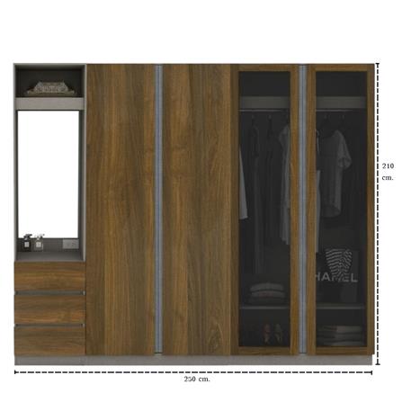 ตู้เสื้อผ้า 4 บานเปิด KONCEPT BLOX 59056741 250 ซม. สีเลกาโต้_5