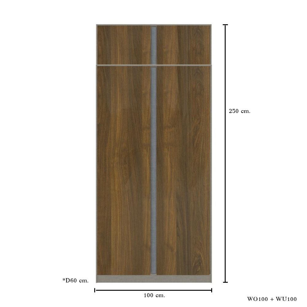 ตู้เสื้อผ้า 2 บานเปิด KONCEPT BLOX 59061621 100 ซม. สีเลกาโต้