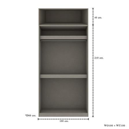ตู้เสื้อผ้า 2 บานเปิด KONCEPT BLOX 59061621 100 ซม. สีเลกาโต้_4