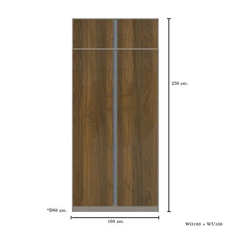 ตู้เสื้อผ้า 2 บานเปิด KONCEPT BLOX 59061621 100 ซม. สีเลกาโต้_3