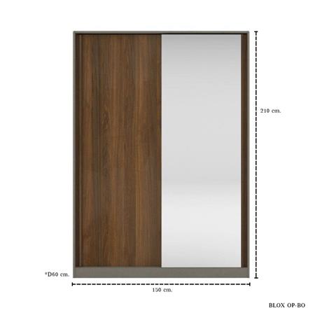 ตู้เสื้อผ้าบานเลื่อน KONCEPT BLOX 19222835 150 ซม. สีเลกาโต้_2