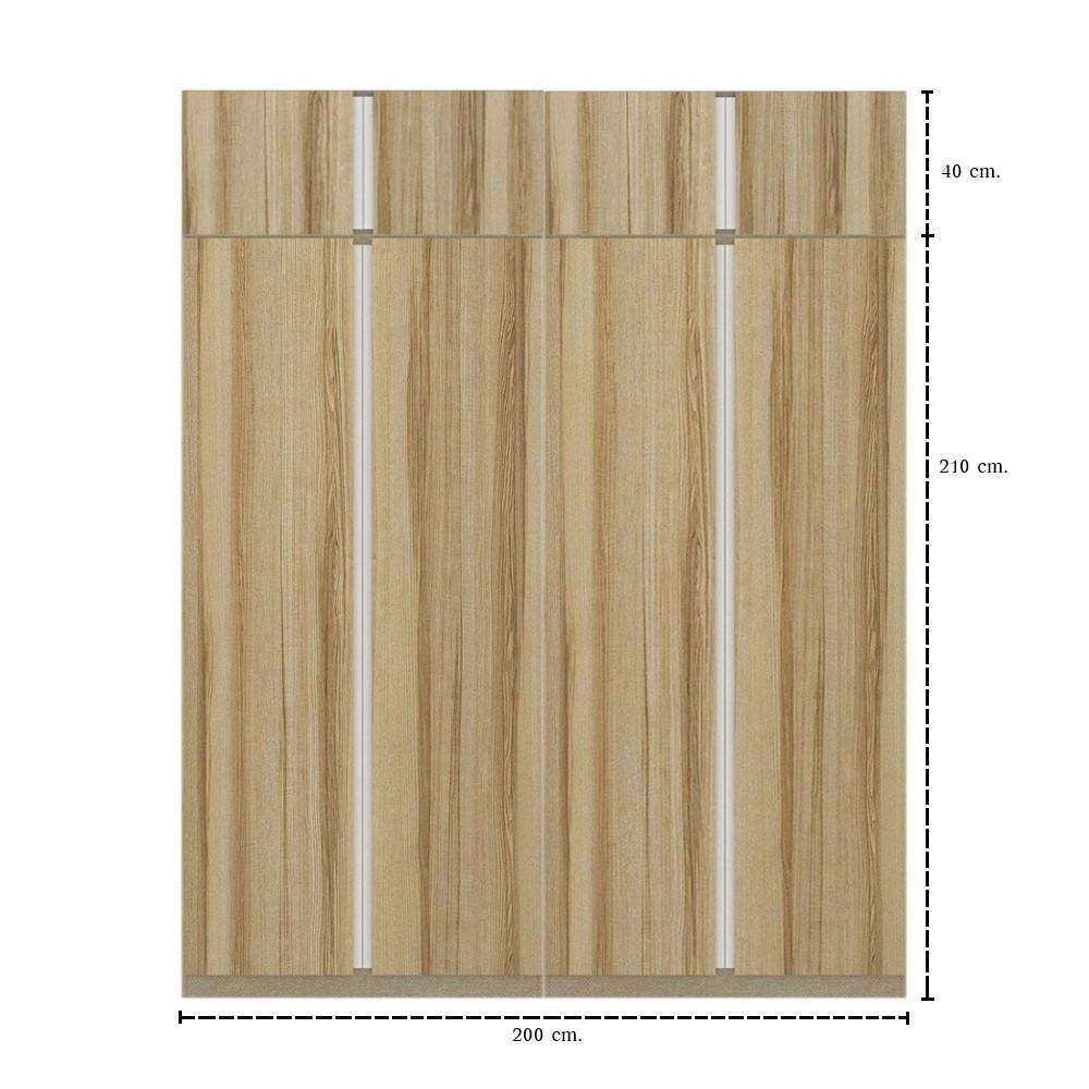 ตู้เสื้อผ้า 4 บานเปิด KONCEPT BLOX 59060176 200 ซม. สีลินเบิร์กโอ๊ค