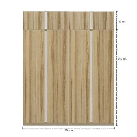 ตู้เสื้อผ้า 4 บานเปิด KONCEPT BLOX 59060176 200 ซม. สีลินเบิร์กโอ๊ค_5