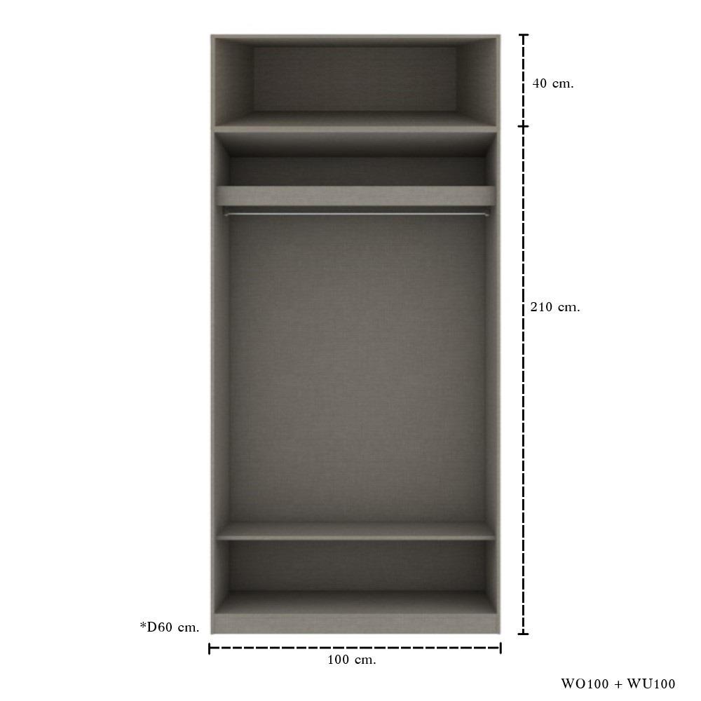 ตู้เสื้อผ้า 2 บานเปิด KONCEPT BLOX 59061616 100 ซม. สีลินเบิร์กโอ๊ค