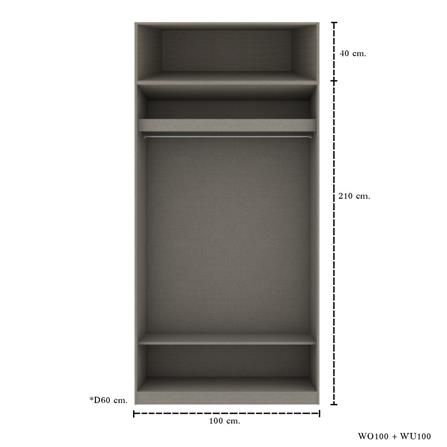 ตู้เสื้อผ้า 2 บานเปิด KONCEPT BLOX 59061616 100 ซม. สีลินเบิร์กโอ๊ค_4