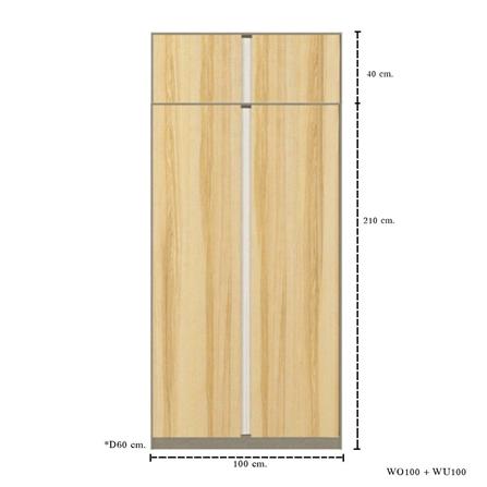 ตู้เสื้อผ้า 2 บานเปิด KONCEPT BLOX 59061616 100 ซม. สีลินเบิร์กโอ๊ค_3