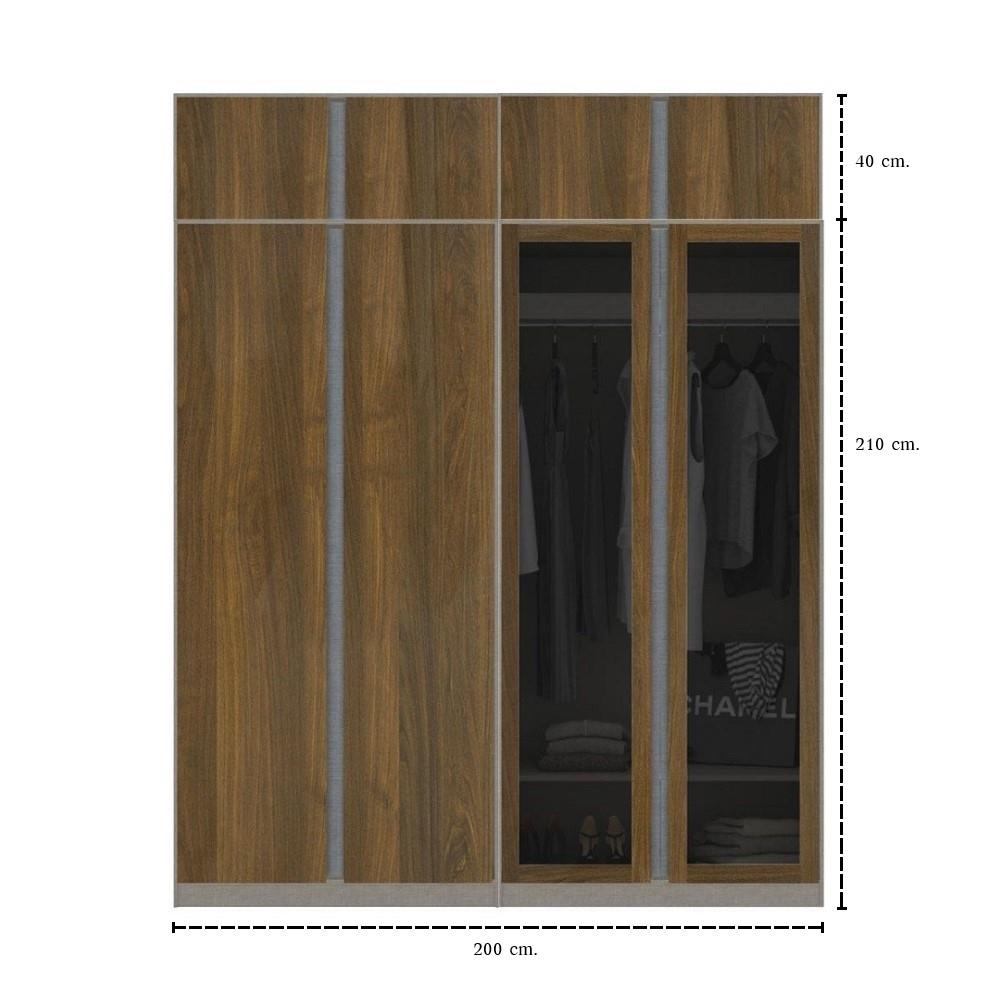 ตู้เสื้อผ้า 4 บานเปิด KONCEPT BLOX 59060179 200 ซม. สีเลกาโต้