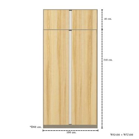 ตู้เสื้อผ้า 2 บานเปิด KONCEPT BLOX 59061623 100 ซม. สีลินเบิร์กโอ๊ค_3