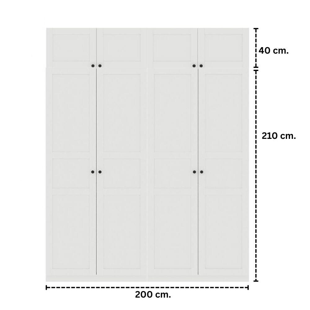ตู้เสื้อผ้า 4 บานเปิด KONCEPT BLOX 59060177 200 ซม. สีขาว