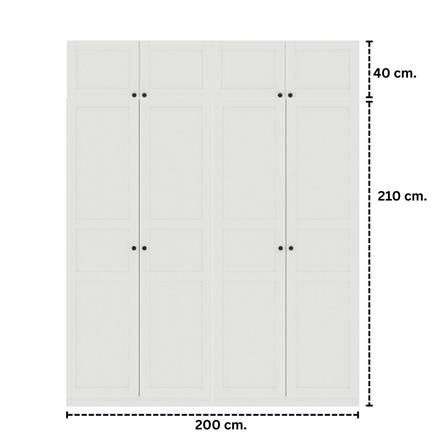 ตู้เสื้อผ้า 4 บานเปิด KONCEPT BLOX 59060177 200 ซม. สีขาว_5