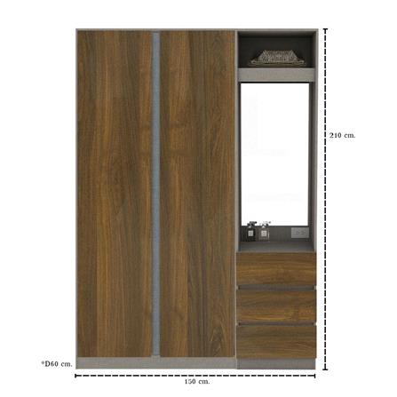 ตู้เสื้อผ้า 2 บานเปิด KONCEPT BLOX 59058430 150 ซม. สีเลกาโต้_4