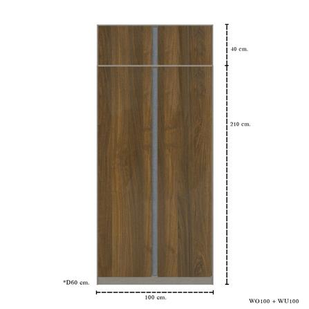 ตู้เสื้อผ้า 2 บานเปิด KONCEPT BLOX 59061614 100 ซม. สีเลกาโต้_3