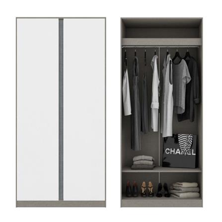 ตู้เสื้อผ้า 2 บานเปิด KONCEPT BLOX 59061615 100 ซม. สีขาว_1