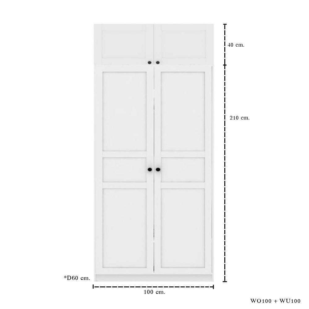 ตู้เสื้อผ้า 2 บานเปิด KONCEPT BLOX 59061624 100 ซม. สีขาว