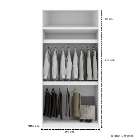 ตู้เสื้อผ้า 2 บานเปิด KONCEPT BLOX 59061624 100 ซม. สีขาว_4