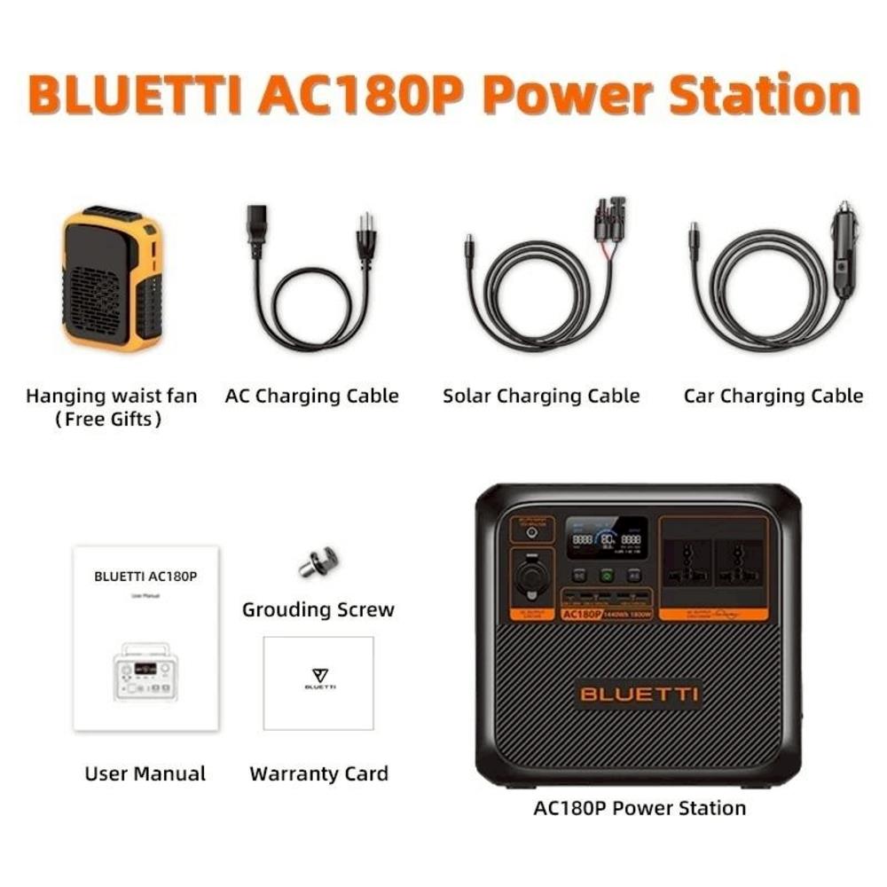 POWER BOX BLUETTI AC180P 1800 วัตต์ สีดำ