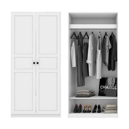 ตู้เสื้อผ้า 2 บานเปิด KONCEPT BLOX 59061617 100 ซม. สีขาว_1