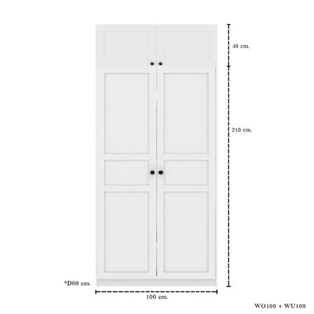 ตู้เสื้อผ้า 2 บานเปิด KONCEPT BLOX 59061617 100 ซม. สีขาว_3