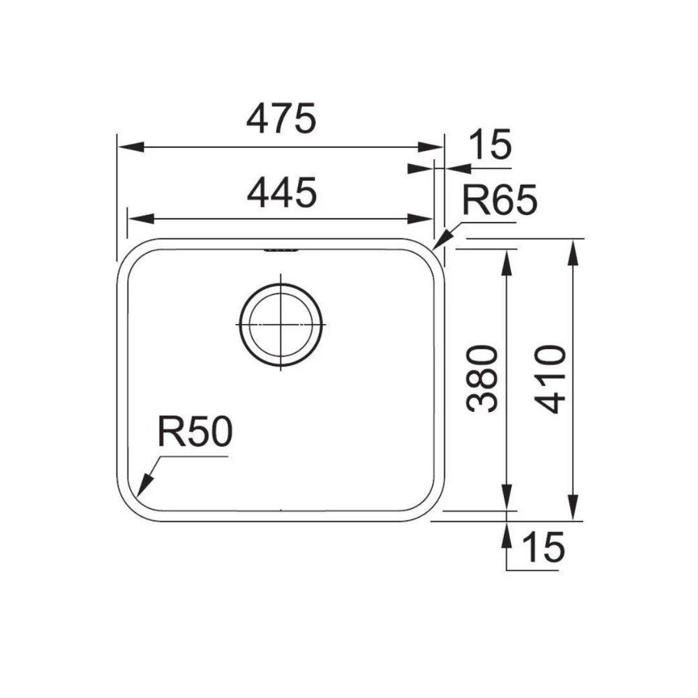 ซิงค์ฝัง 1 หลุม FRANKE BCX 110-45 SV 47.5 ซม. สีเงิน