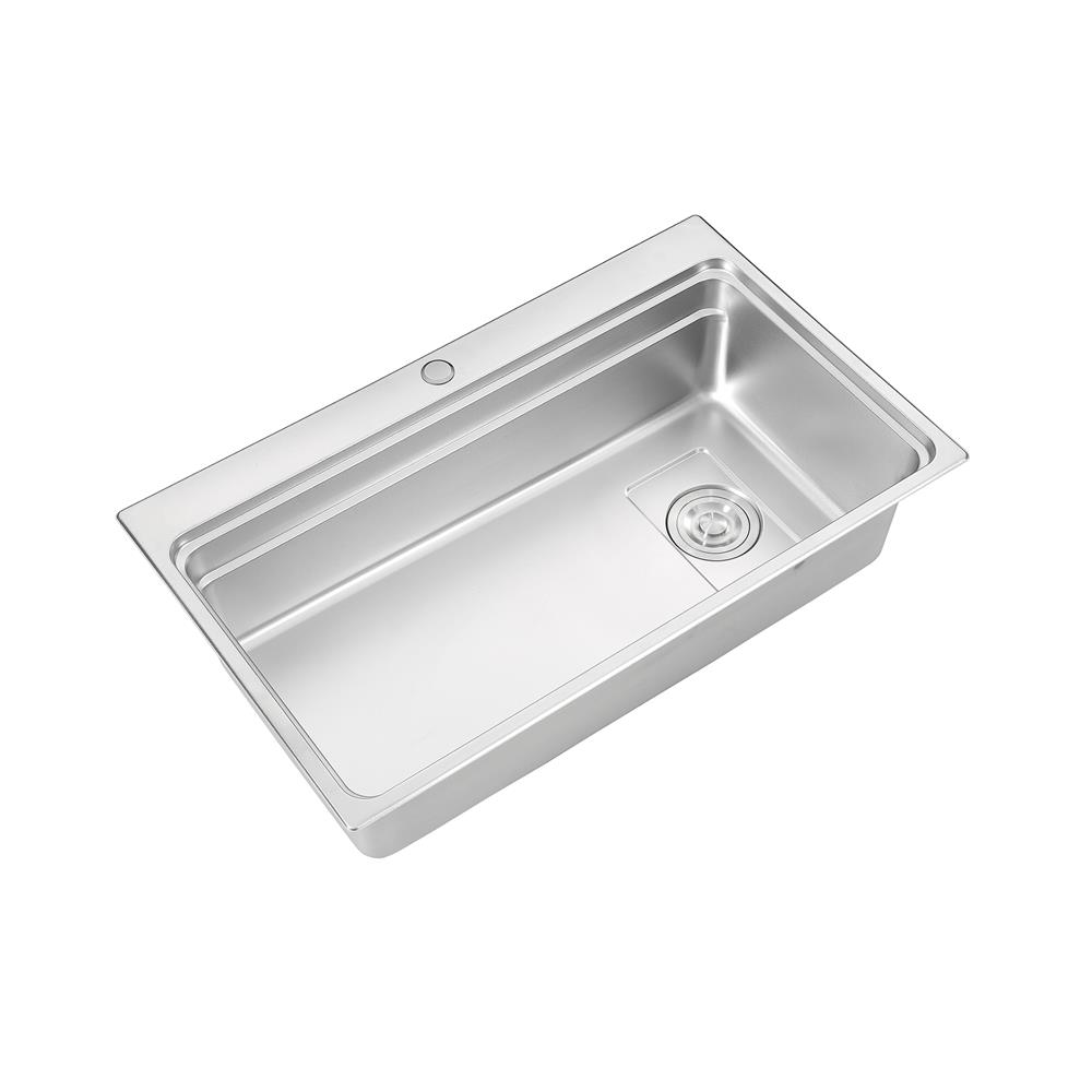 ซิงค์ฝัง 1 หลุม LUCKY FLAME BIS-0858(N) 80 ซม. สีเงิน