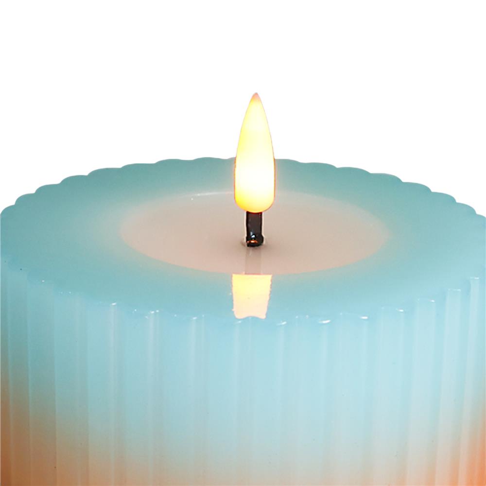เทียนตกแต่ง LED CLAIRE WAVY 5 ซม. สีฟ้า/ส้ม