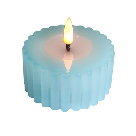 เทียนตกแต่ง LED CLAIRE WAVY 3.5 ซม. สีฟ้า_0