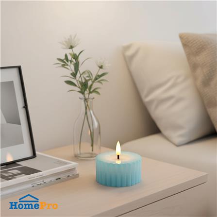 เทียนตกแต่ง LED CLAIRE WAVY 3.5 ซม. สีฟ้า_5