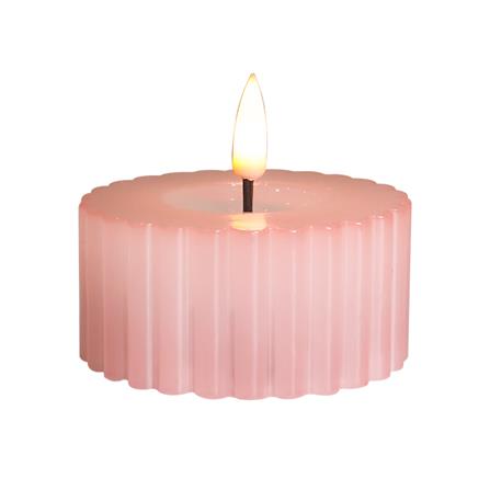 เทียนตกแต่ง LED CLAIRE WAVY 3.5 ซม. สีชมพู_1