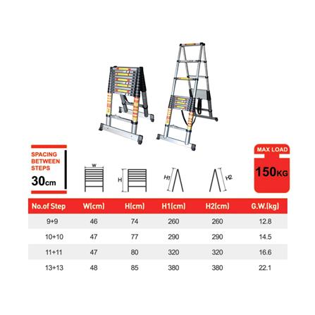 บันไดอเนกประสงค์ปรับแบบ BARCO 9 ขั้น 2.6 ม._3
