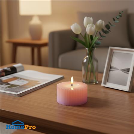 เทียนตกแต่ง LED CLAIRE WAVY 5 ซม. สีชมพู/ม่วง_4