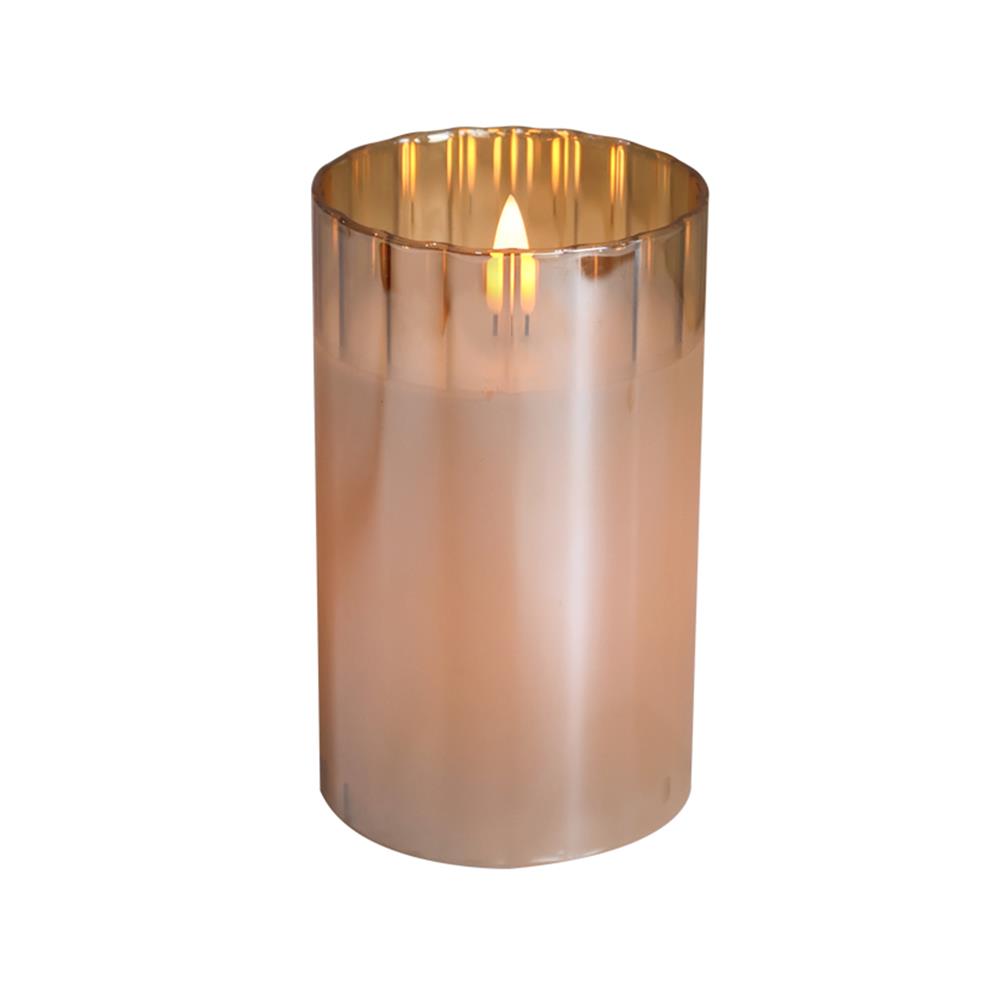 เทียนตกแต่ง LED ขอบสูง CLAIRE 12.5 ซม. สีเหลืองอำพัน