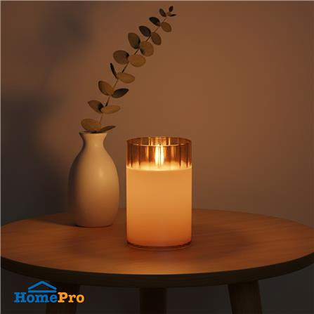 เทียนตกแต่ง LED ขอบสูง CLAIRE 12.5 ซม. สีเหลืองอำพัน_4