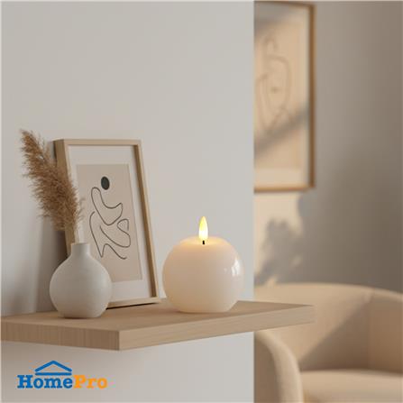 เทียนตกแต่ง LED ทรงกลม CLAIRE 7 ซม. สีขาว_4