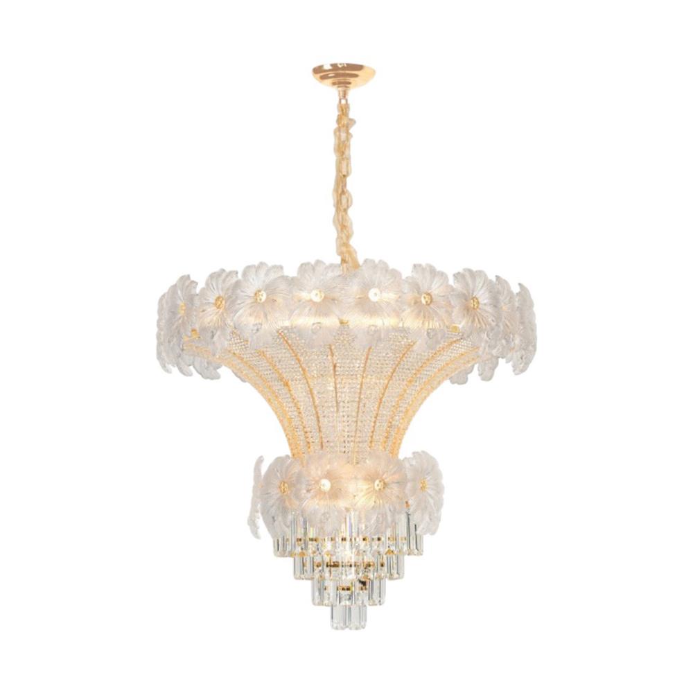 ไฟช่อ L&E CS 01-03174 สีทอง/ใส 24 หัว