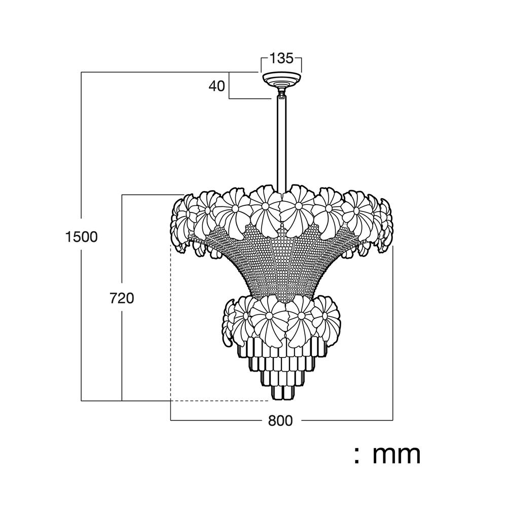 ไฟช่อ L&E CS 01-03174 สีทอง/ใส 24 หัว