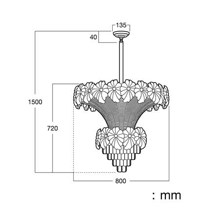 ไฟช่อ L&E CS 01-03174 สีทอง/ใส 24 หัว_3