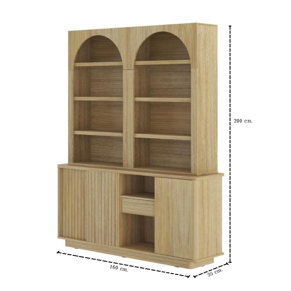 ตู้สูง บานผสม SB FURNITURE VALLEY 19242369 160 ซม. สีโอ๊ค