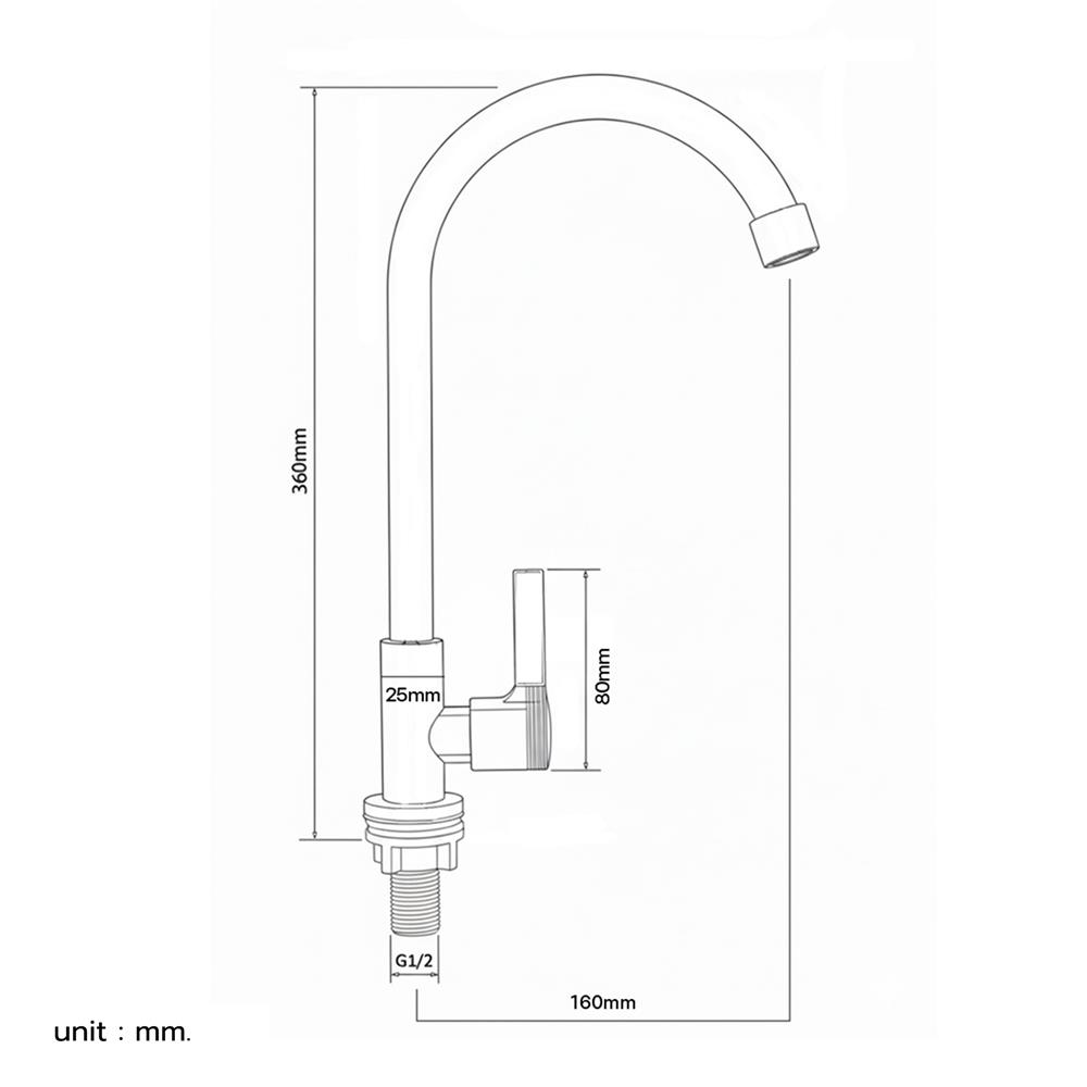 ก๊อกซิงค์เดี่ยวเคาน์เตอร์ DONMARK GL-1463 สีโครม