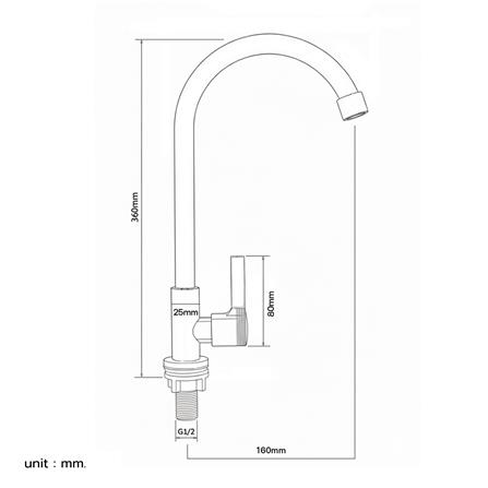 ก๊อกซิงค์เดี่ยวเคาน์เตอร์ DONMARK GL-1463 สีโครม_3