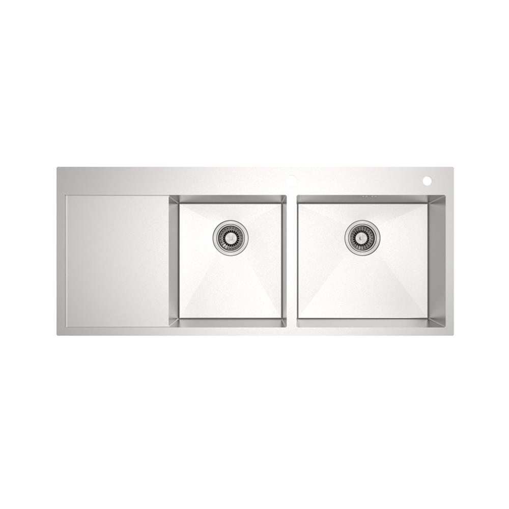 ซิงค์ฝัง 2 หลุม 1 ที่พัก MEX SQ1202R-MF สีเงิน