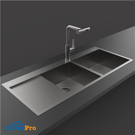 ซิงค์ฝัง 2 หลุม 1 ที่พัก MEX SQ1202RGM-MF สีเทาดำ_3